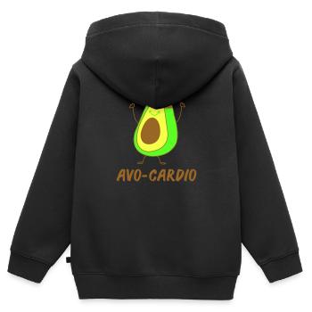 Avo Cardio - Sweat Premium à capuche zippé enfant bio - noir - Dos - AI Model Kid Male (0cm)