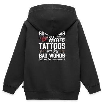 Manche Mütter haben Tattoos und sagen lustige Schimpfwörter - Kinder Premium Organic Zip Hoodie - Schwarz - Hinten - AI Model Kid Male (0cm)