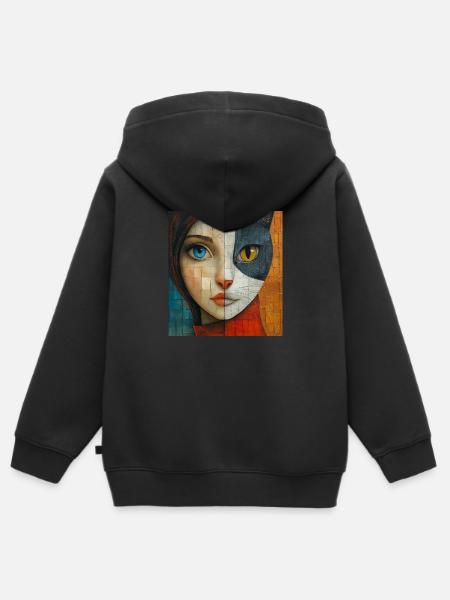 Liebe - Kinder Premium Organic Zip Hoodie - Schwarz