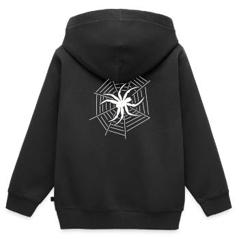 Spinne Spider - Kinder Premium Organic Zip Hoodie - Schwarz - Hinten - AI Model Kid Male (0cm)