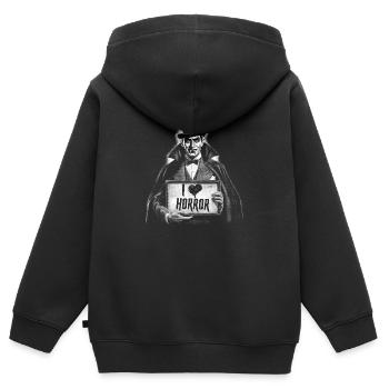 Comte Dracula J’aime Horreur Sarcastique - Sweat Premium à capuche zippé enfant bio - noir - Dos - AI Model Kid Male (0cm)