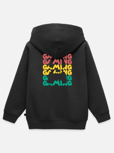 Gaming - Headset and Controller - Kinder Premium Organic Zip Hoodie - Schwarz