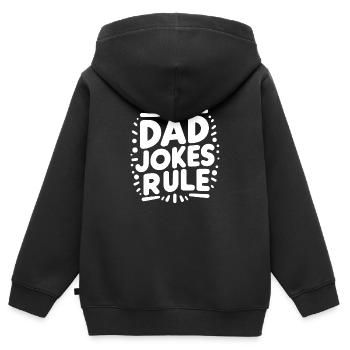 Les blagues de papa règnent - Sweat Premium à capuche zippé enfant bio - noir - Dos - AI Model Kid Male (0cm)