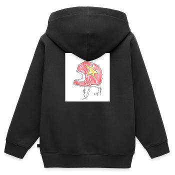 Casque - Sweat Premium à capuche zippé enfant bio - noir - Dos - AI Model Kid Male (0cm)