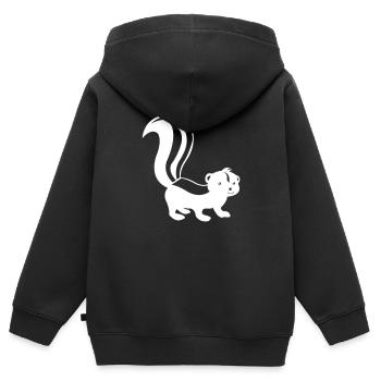Bande dessinée Skunk - Sweat Premium à capuche zippé enfant bio - noir - Dos - AI Model Kid Male (0cm)
