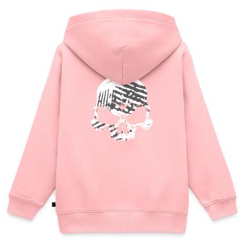 Skull - Kinder Premium Organic Zip Hoodie - Rosa - Hinten - AI Model Kid Female (0cm)