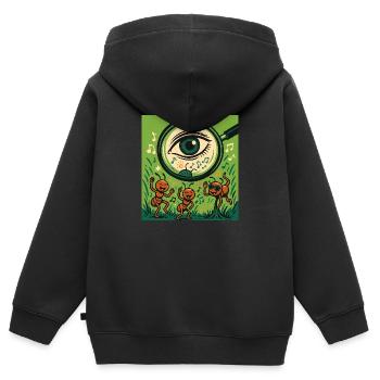Rave Ants - Kinder Premium Organic Zip Hoodie - Schwarz - Hinten - AI Model Kid Male (0cm)