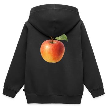 apfel - Kinder Premium Organic Zip Hoodie - Schwarz - Hinten - AI Model Kid Male (0cm)