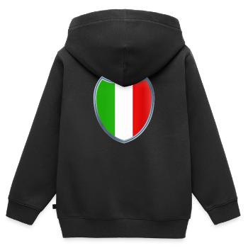 Italy (Italien_Wappen) - Kinder Premium Organic Zip Hoodie - Schwarz - Hinten - AI Model Kid Male (0cm)