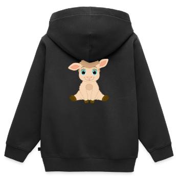 Lamm - Lämmchen - Kinder Premium Organic Zip Hoodie - Schwarz - Hinten - AI Model Kid Male (0cm)