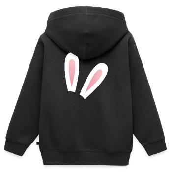 Rabbit ears - Kids Premium Organic Zip-up Hoodie - black - Back - AI Model Kid Male (0cm)