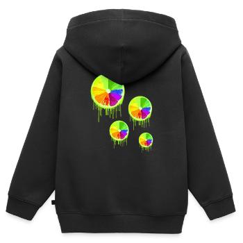 bunte Frucht,Limette,bunt,graffiti,LGBT - Kinder Premium Organic Zip Hoodie - Schwarz - Hinten - AI Model Kid Male (0cm)