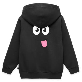 FRECHES GESICHT - Lustiges Comic Geschenk Shirts - Kinder Premium Organic Zip Hoodie - Schwarz - Hinten - AI Model Kid Male (0cm)