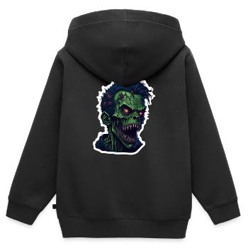 Zombi - Sweat Premium à capuche zippé enfant bio - noir - Dos - AI Model Kid Male (0cm)