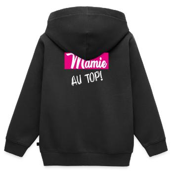OMA. OMA. MUTTERTAG. ALLES GUTE ZUM GEBURTSTAG - Kinder Premium Organic Zip Hoodie - Schwarz - Hinten - AI Model Kid Male (0cm)