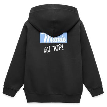OMA. MUTTERTAG. ALLES GUTE ZUM GEBURTSTAG OMA. ICH LIEBE DICH - Kinder Premium Organic Zip Hoodie - Schwarz - Hinten - AI Model Kid Male (0cm)
