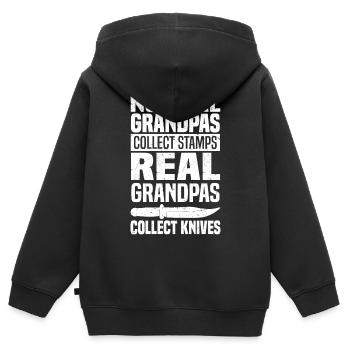 Knife Lover Gifts | Knife Knife Collector - Kids Premium Organic Zip-up Hoodie - black - Back - AI Model Kid Male (0cm)