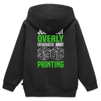 3D Drucken - Kinder Premium Organic Zip Hoodie - Schwarz - Hinten - AI Model Kid Male (0cm)