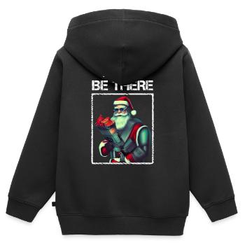 Futuriste Sci-Fi Punk Santa Claus Cyborg - Sweat Premium à capuche zippé enfant bio - noir - Dos - AI Model Kid Male (0cm)