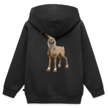 Realistic Markhor illustration - Kids Premium Organic Zip-up Hoodie - black - Back - AI Model Kid Male (0cm)