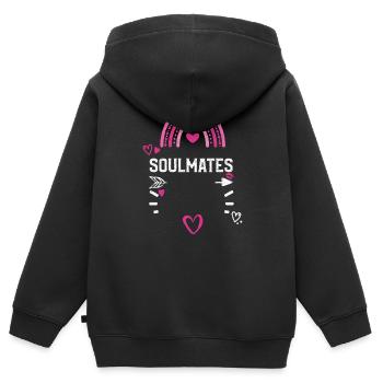 Soulmates - Valentine's Day - Kinder Premium Organic Zip Hoodie - Schwarz - Hinten - AI Model Kid Male (0cm)
