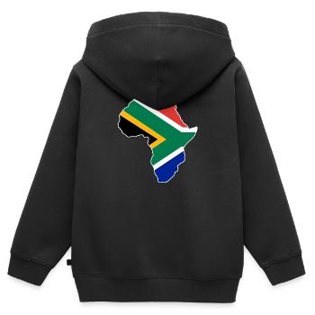 Südafrika - Kinder Premium Organic Zip Hoodie - Schwarz - Hinten - AI Model Kid Male (0cm)