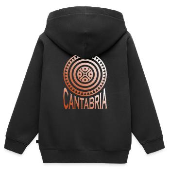 ESTELA DE CANTABRIA BRONZE M1 - Kids Premium Organic Zip-up Hoodie - black - Back - AI Model Kid Male (0cm)