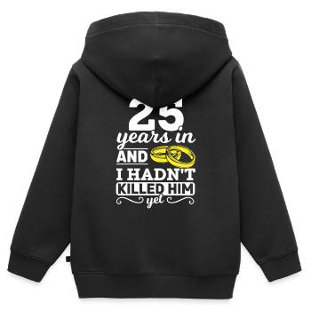 25 Years Silver Wedding Gift - Kids Premium Organic Zip-up Hoodie - black - Back - AI Model Kid Male (0cm)