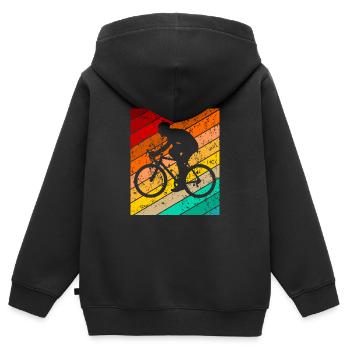 Fahrrad Fahrradmotiv Fahrradfahrer Fahrradfahren - Kinder Premium Organic Zip Hoodie - Schwarz - Hinten - AI Model Kid Male (0cm)