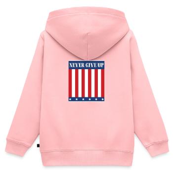 N’abandonnez jamais - Sweat Premium à capuche zippé enfant bio - rose - Dos - AI Model Kid Female (0cm)