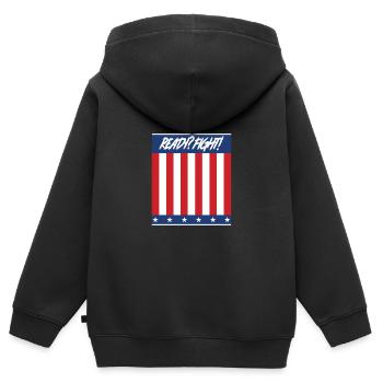 Ready? Fight! - Kinder Premium Organic Zip Hoodie - Schwarz - Hinten - AI Model Kid Male (0cm)
