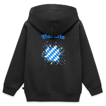 Masque Bavière Bavière - Sweat Premium à capuche zippé enfant bio - noir - Dos - AI Model Kid Male (0cm)