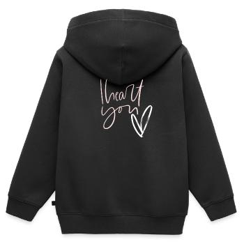 I love you - Kinder Premium Organic Zip Hoodie - Schwarz - Hinten - AI Model Kid Male (0cm)