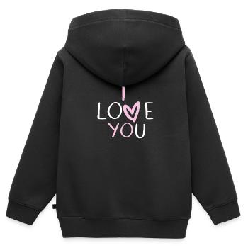 I love you - Kinder Premium Organic Zip Hoodie - Schwarz - Hinten - AI Model Kid Male (0cm)