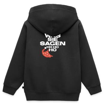 Fröhliche Weihnachten - Kinder Premium Organic Zip Hoodie - Schwarz - Hinten - AI Model Kid Male (0cm)