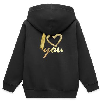 I love you - Kinder Premium Organic Zip Hoodie - Schwarz - Hinten - AI Model Kid Male (0cm)