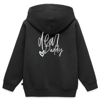 Dear daddy - Kinder Premium Organic Zip Hoodie - Schwarz - Hinten - AI Model Kid Male (0cm)