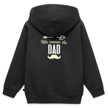 Dad - Kinder Premium Organic Zip Hoodie - Schwarz - Hinten - AI Model Kid Male (0cm)