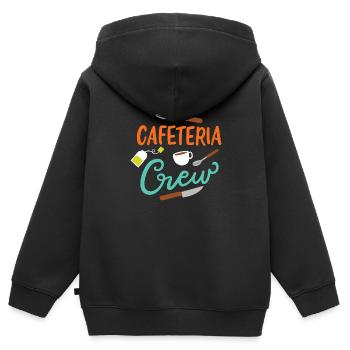 Cafeteria-Besatzung - Kinder Premium Organic Zip Hoodie - Schwarz - Hinten - AI Model Kid Male (0cm)