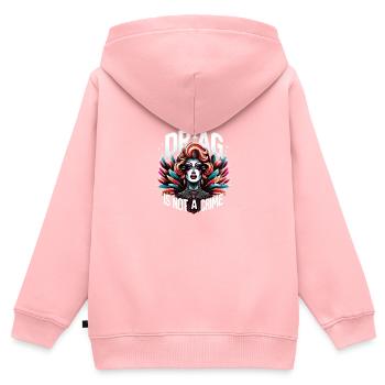 Culture drag exclusive et inspiration drag queen - Sweat Premium à capuche zippé enfant bio - rose - Dos - AI Model Kid Female (0cm)