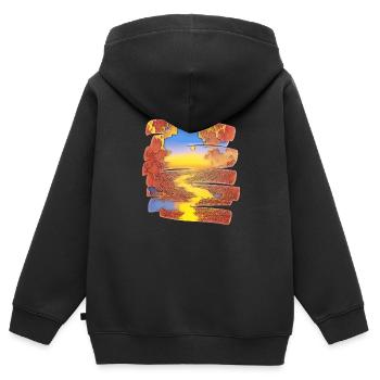 Fluss Wolken bunt - Kinder Premium Organic Zip Hoodie - Schwarz - Hinten - AI Model Kid Male (0cm)
