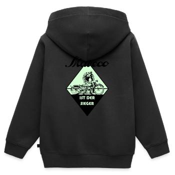 Mabeco ist der Sieger - green - Kinder Premium Organic Zip Hoodie - Schwarz - Hinten - AI Model Kid Male (0cm)
