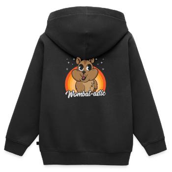 Wombat-astic Wombat-Fanartikel mit australischen - Kinder Premium Organic Zip Hoodie - Schwarz - Hinten - AI Model Kid Male (0cm)