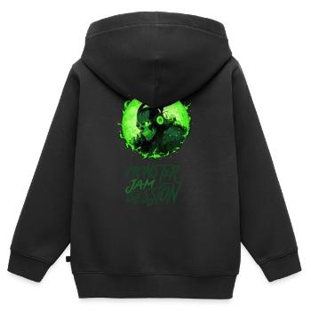 For Music Lovers - Monster Jam Session - Kids Premium Organic Zip-up Hoodie - black - Back - AI Model Kid Male (0cm)