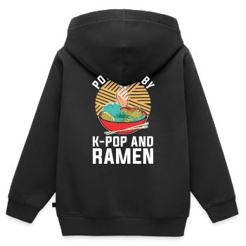 Koreanischer Pop Ramen Nudeln Geschenk K Pop - Kinder Premium Organic Zip Hoodie - Schwarz - Hinten - AI Model Kid Male (0cm)