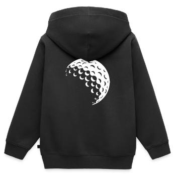Balle de golf blanche - Sweat Premium à capuche zippé enfant bio - noir - Dos - AI Model Kid Male (0cm)