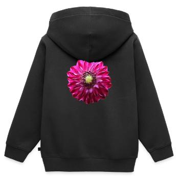 Fleur Rose Rose Fleur Fleurs Rose Rose Fleurs - Sweat Premium à capuche zippé enfant bio - noir - Dos - AI Model Kid Male (0cm)
