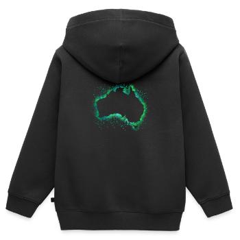 Australien - Kinder Premium Organic Zip Hoodie - Schwarz - Hinten - AI Model Kid Male (0cm)