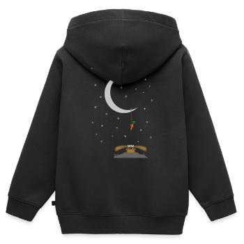 hase häschen kaninchen bunny osterhase mümmelmann - Kinder Premium Organic Zip Hoodie - Schwarz - Hinten - AI Model Kid Male (0cm)