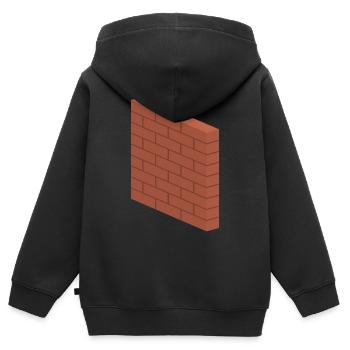 Brick Wall - Construction Masonry Building Mason - Kids Premium Organic Zip-up Hoodie - black - Back - AI Model Kid Male (0cm)